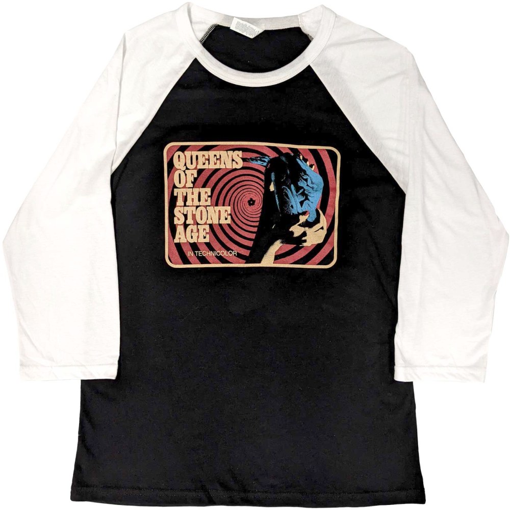 Queens Of The Stone Age - In Technicolour Raglan top - Zwart/Wit